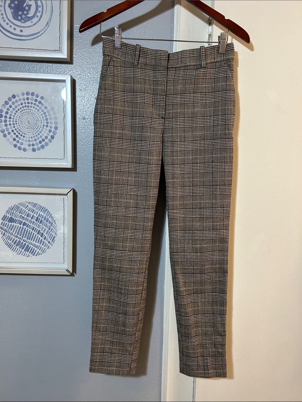 H&M Women's Plaid Dress Pants in Brown and Black Size 8